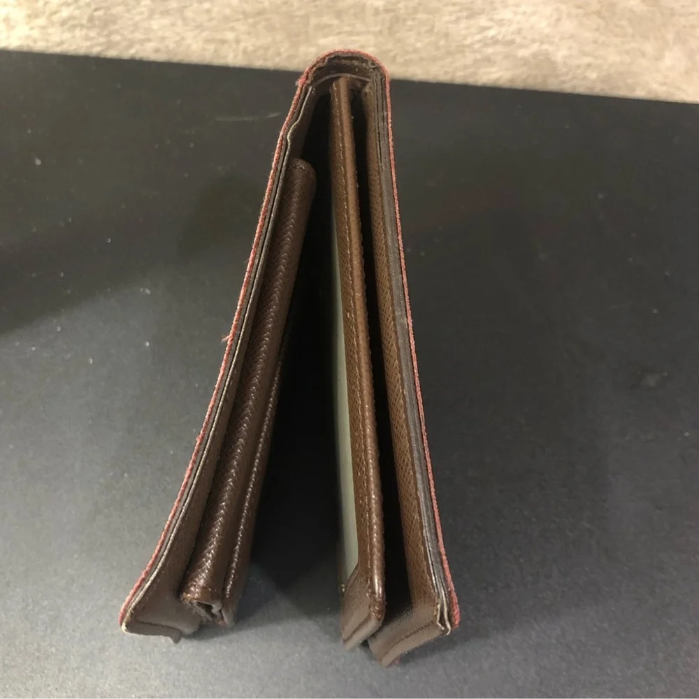 Men LOUIS VUITTON Damier Ebene Portefeiulle Florin Bifold Brown Checkered Wallet